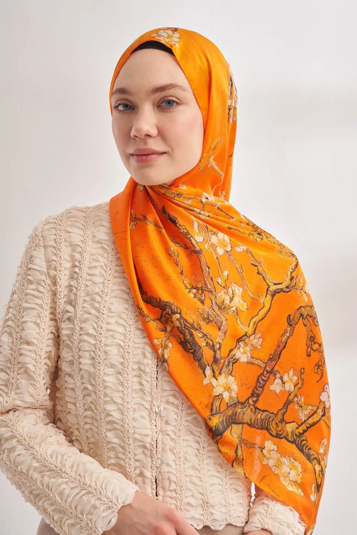 ARMANDA İthal Vual Almond Blossom Desen Şal -4464