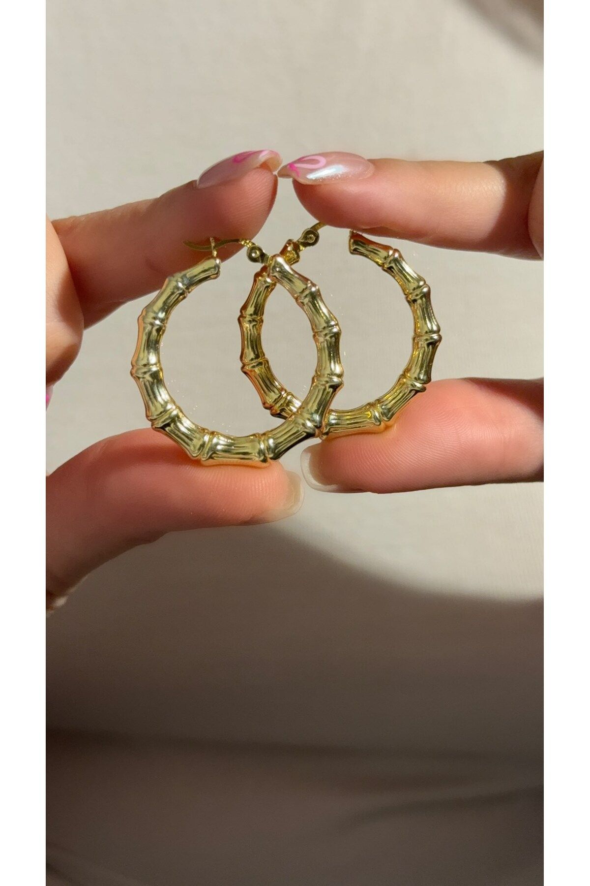 Luna Argento İTHAL BAMBU DESENLİ KÜPE