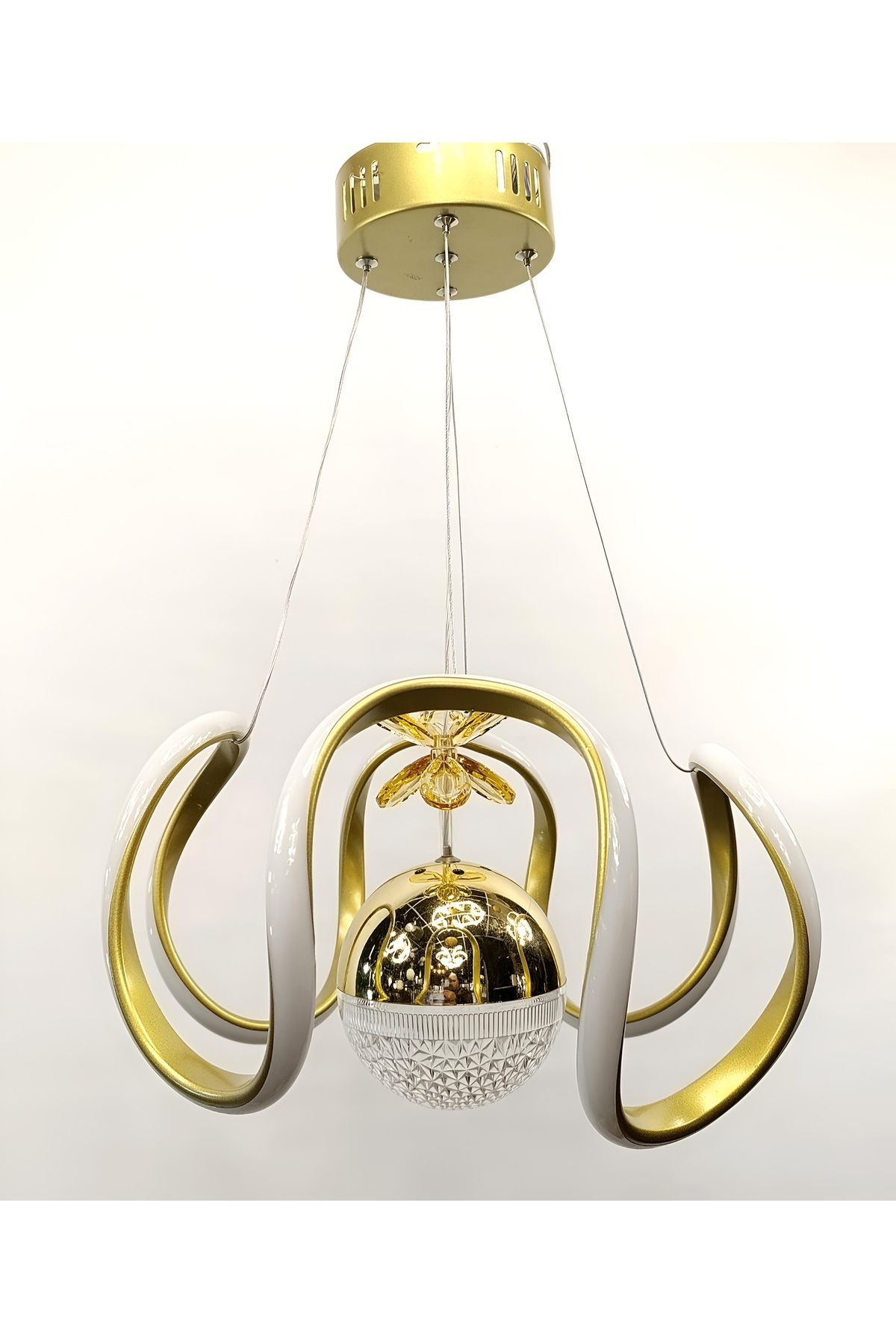 TREND STATİK GOLD DRON ŞEKER TOPLU MODERN LED AVİZE