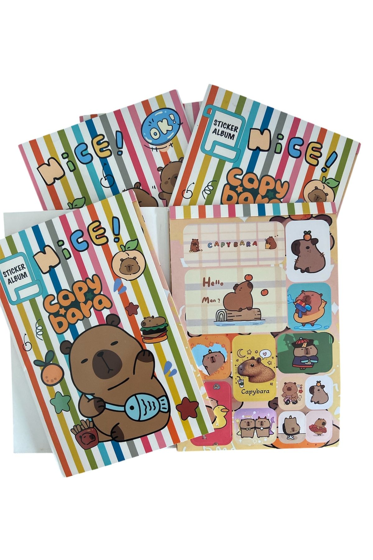 synshop Capybara Kapibara Sticker Etiket Çıkatma Defteri Albümü 16 Sayfa 208 adet