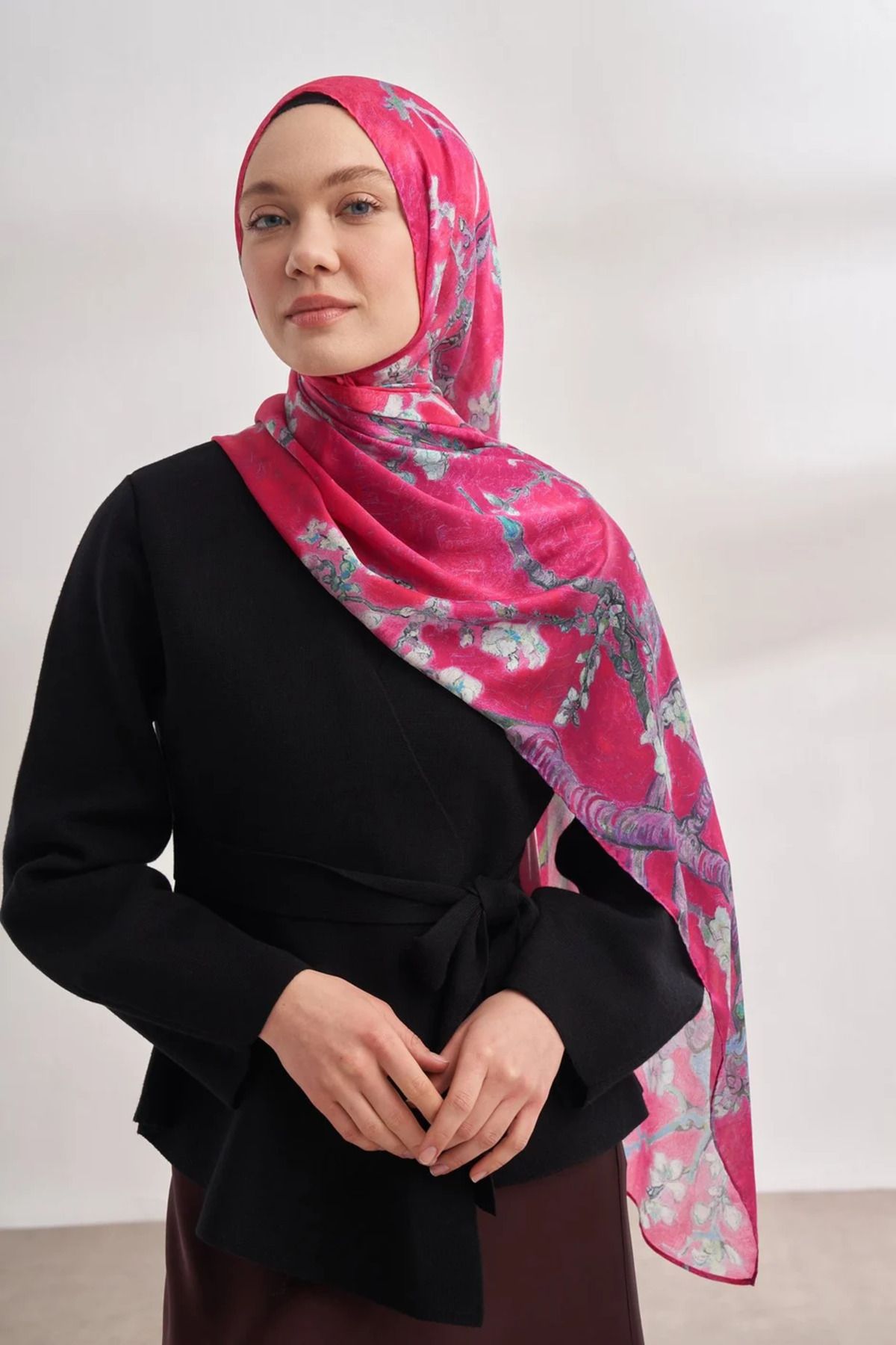 ARMANDA İthal Vual Almond Blossom Desen Şal -4464