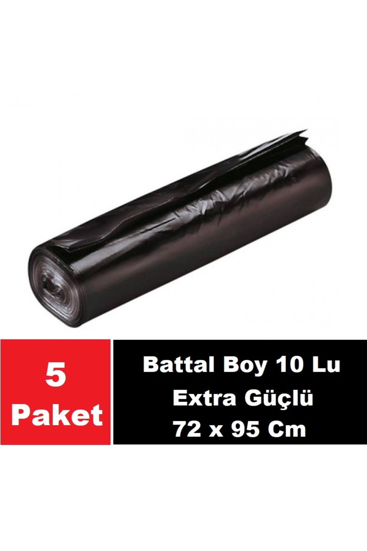 SERA Çöp Torbası 90 Lt Endüstriyel Extra Güçlü Battal Boy 10 Lu 72 x 95 Cm x 5 Paket