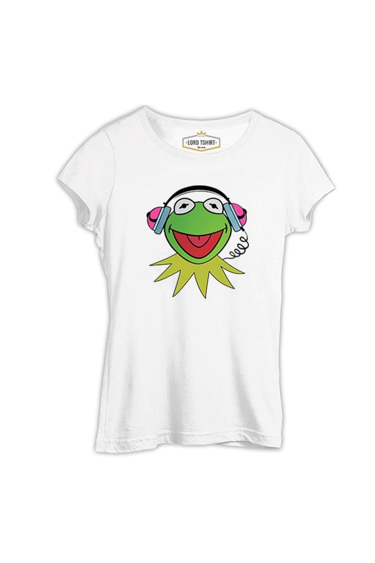 Lord T-Shirt Kermit The Frog Beyaz Kadın Tshirt