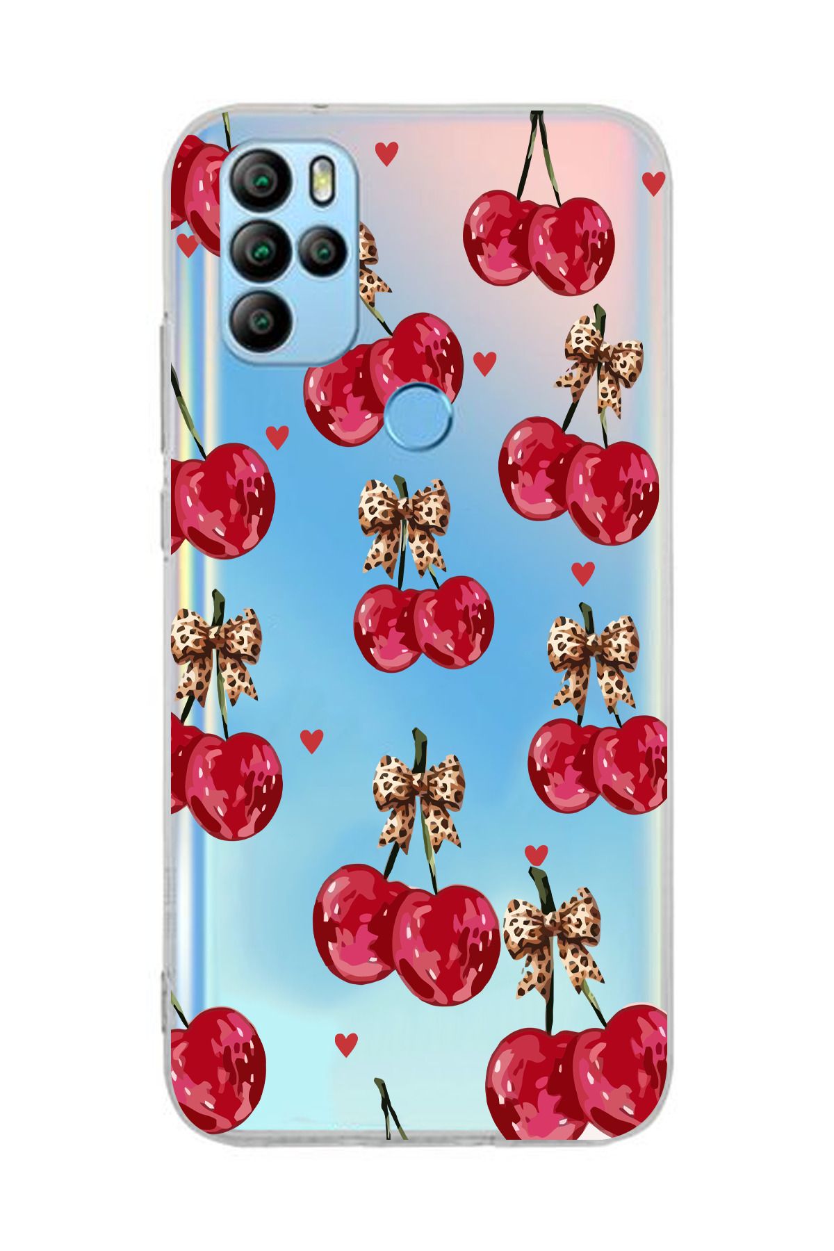 moonset General Mobile GM 21 Pro Uyumlu Kiraz Tasarımlı Baskılı Şeffaf Telefon Kılıfı