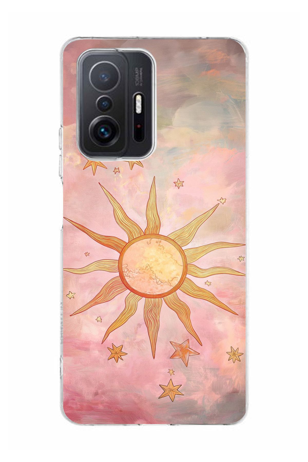 moonset Xiaomi Mi 11T / Mi 11T Pro Uyumlu Güneş Tasarımlı Baskılı Şeffaf Telefon Kılıfı