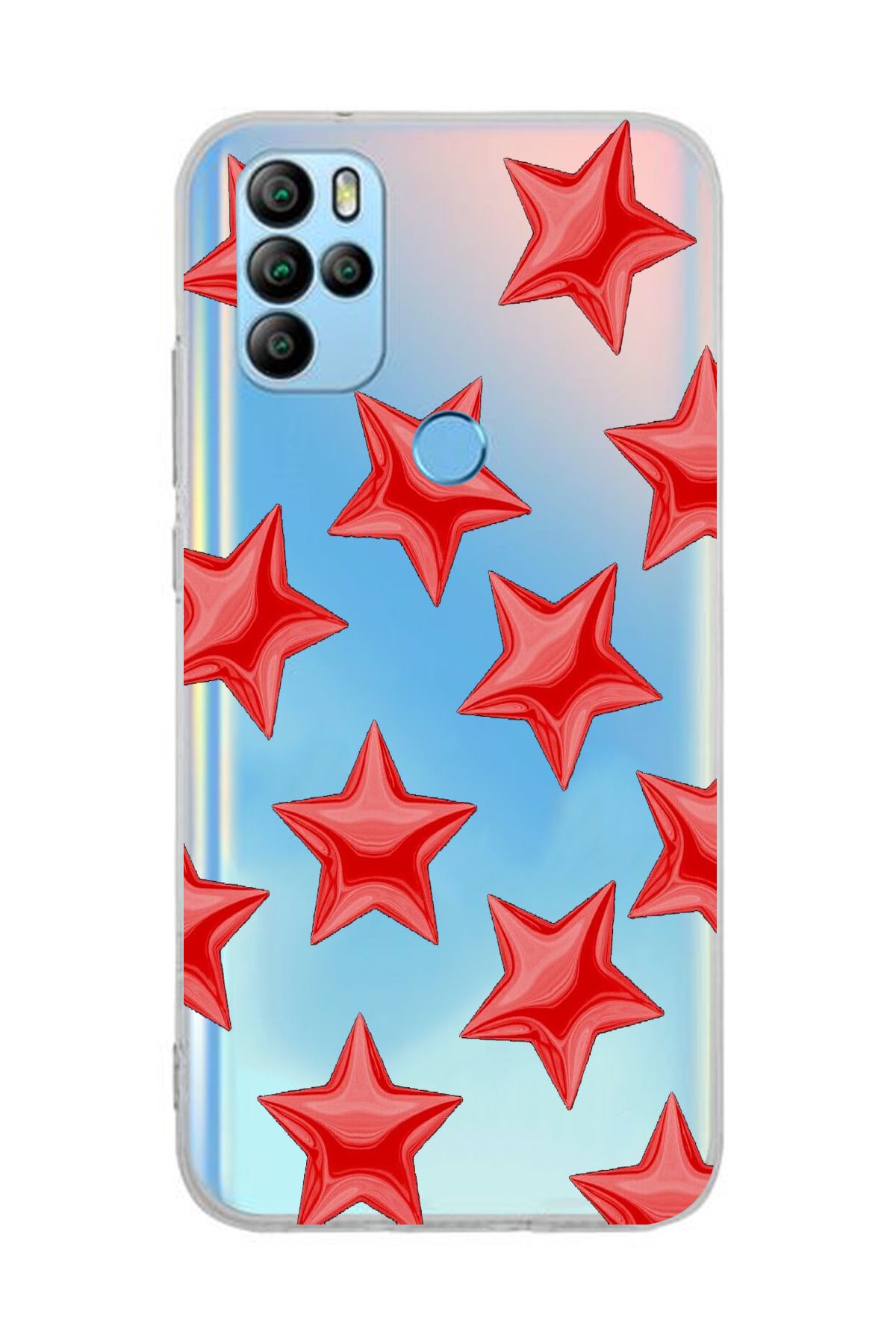 moonset Omix X300/X500 Uyumlu Yıldızlar Tasarımlı Baskılı Şeffaf Telefon Kılıfı