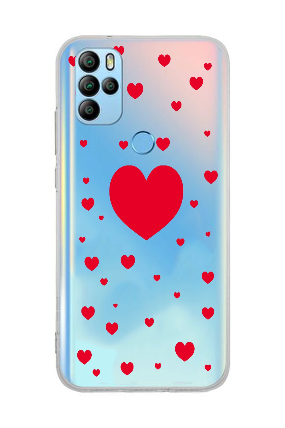 moonset Omix X300/X500 Uyumlu Kalpler Tasarımlı Baskılı Şeffaf Telefon Kılıfı