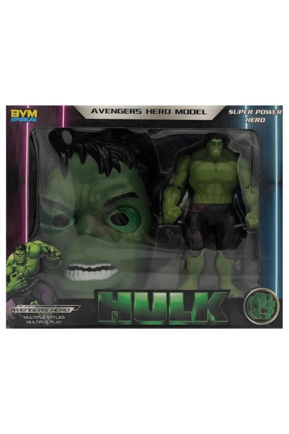 Katmanist Hulk Şeklinde Işıklı Pilli Maske ve Figür Oyuncak