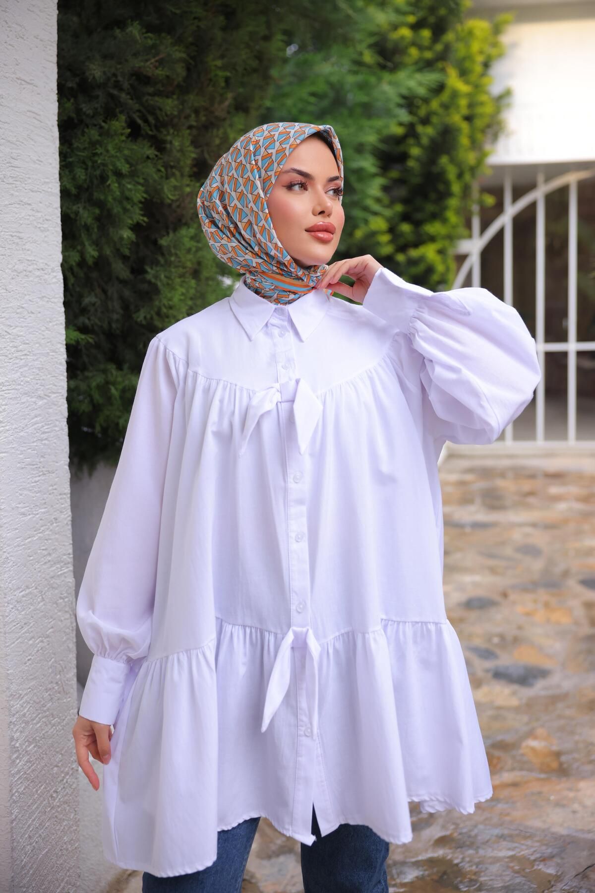 Nergis Neva Butik Fiyonklu Salaş Tunik