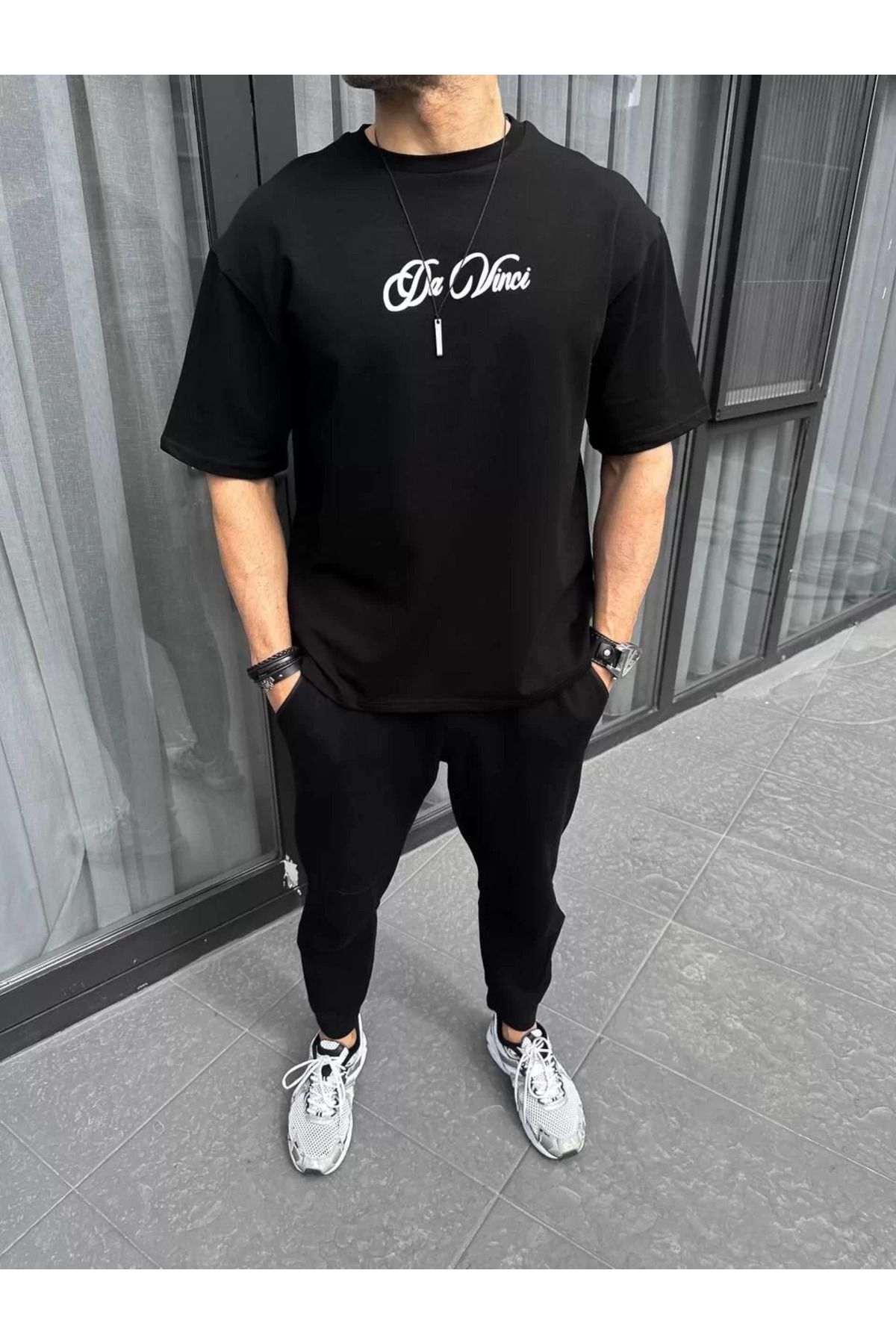 FantaziAtölyesi Unisex Baskılı Oversize T-Shirt - Siyah