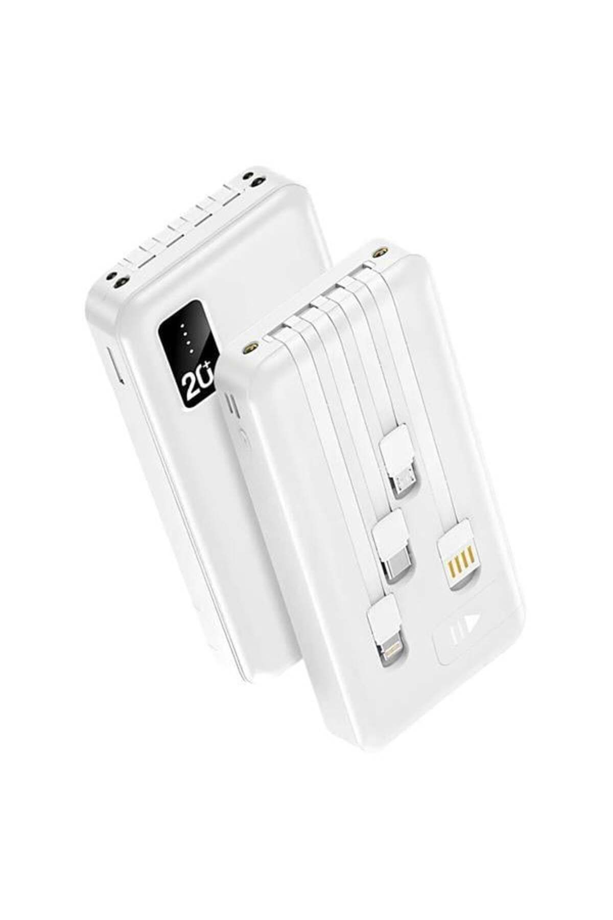 NETWORK ART Powerway Tx209 20.000mah Kablolu Dijital Göstergeli Fenerli Powerbank Dahili Telefon Stand (micro
