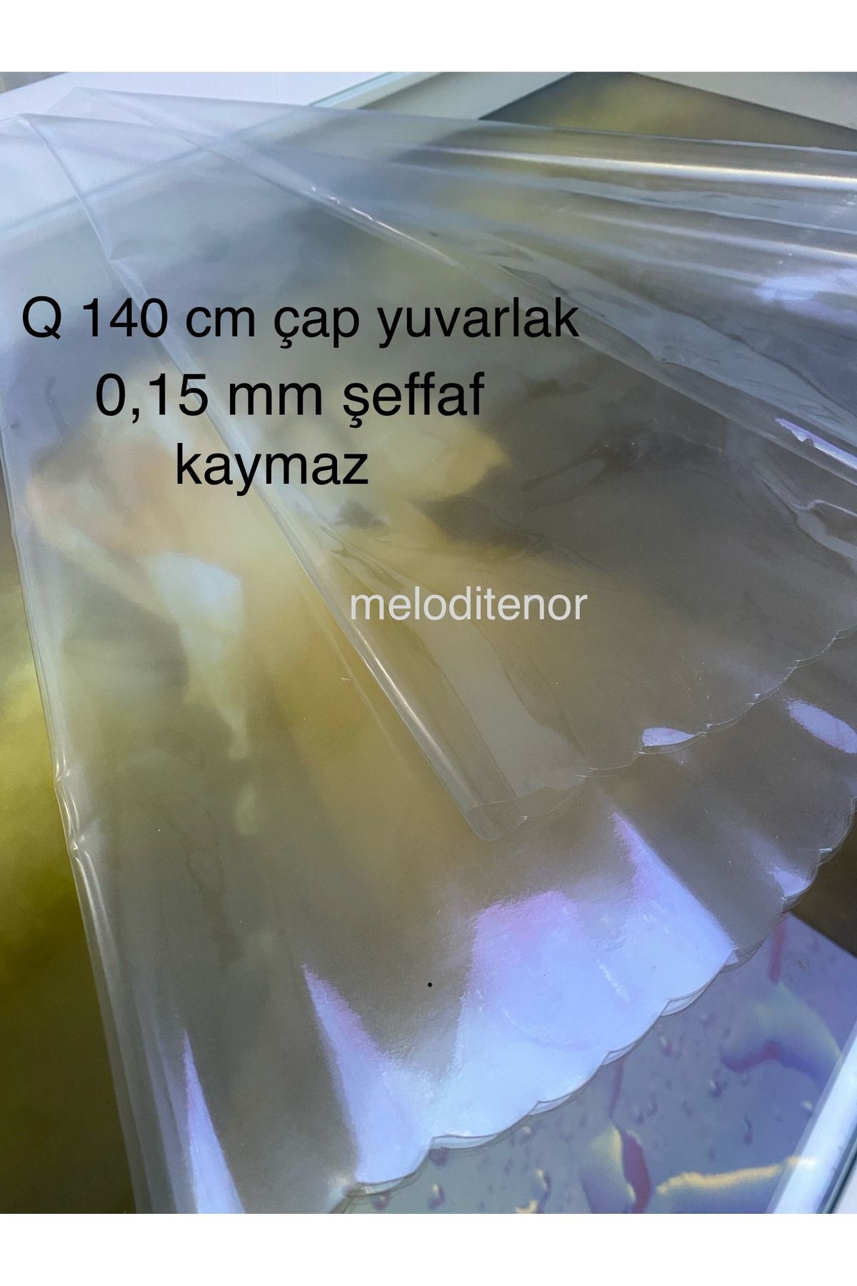 polset İnce şeffaf pvc yuvarlak muşamba masa örtüsü 0.15 mm birinci kalite kaymaz naylon masa koruyucu