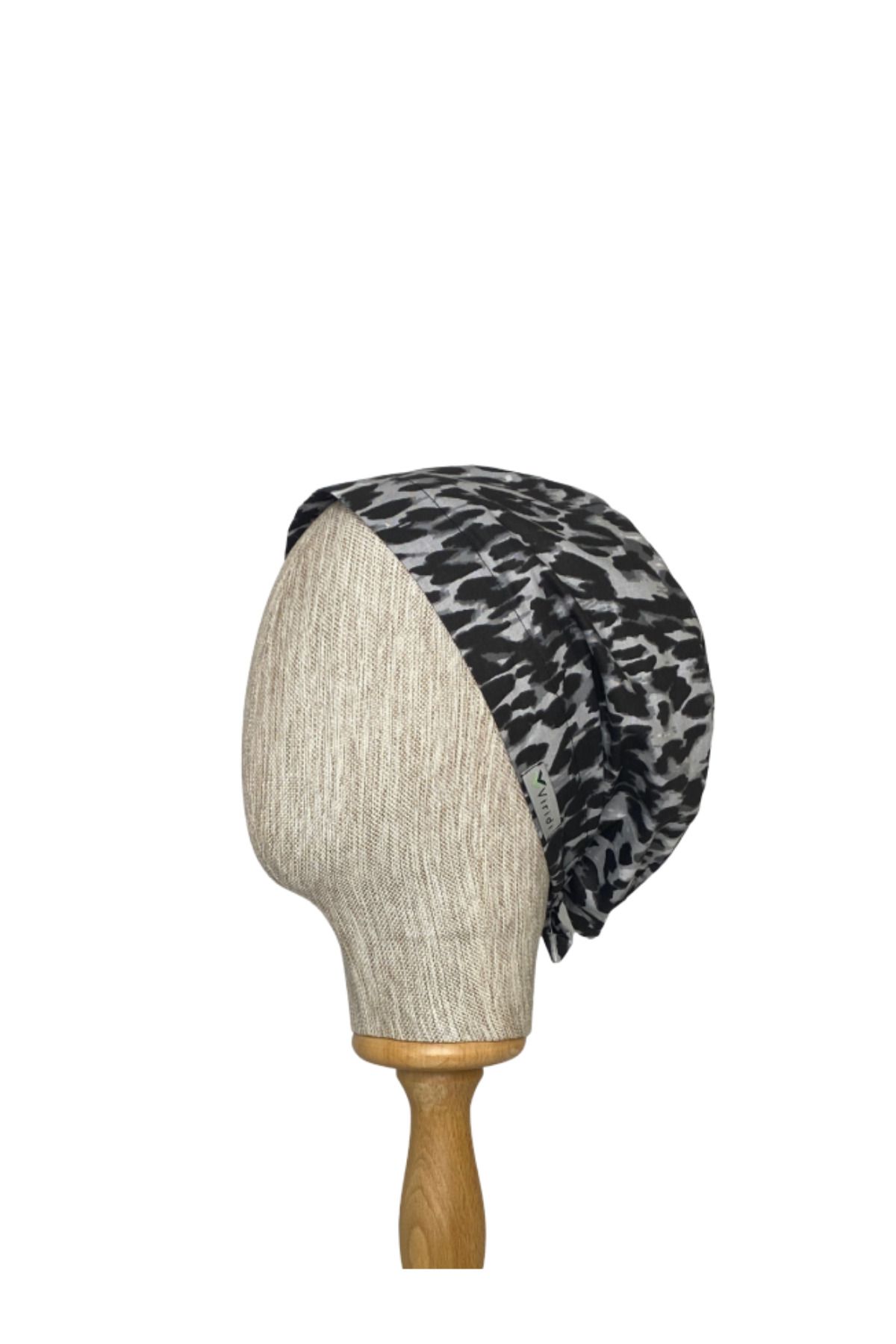 Viridi Medical Fashion Siyah Leopar Desen Cerrahi Büyük Klasik Bone