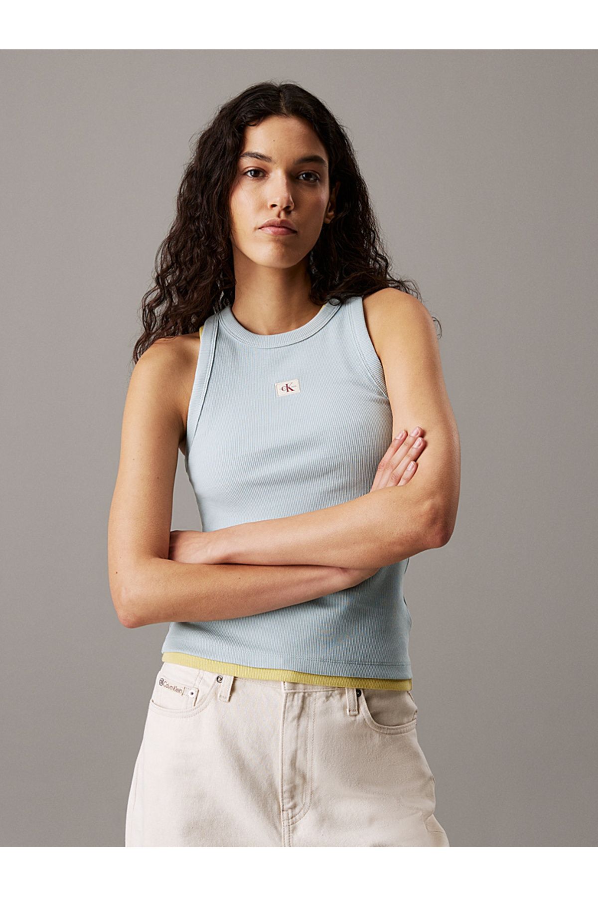 Calvin Klein Slim Ribbed Cotton Tank Top