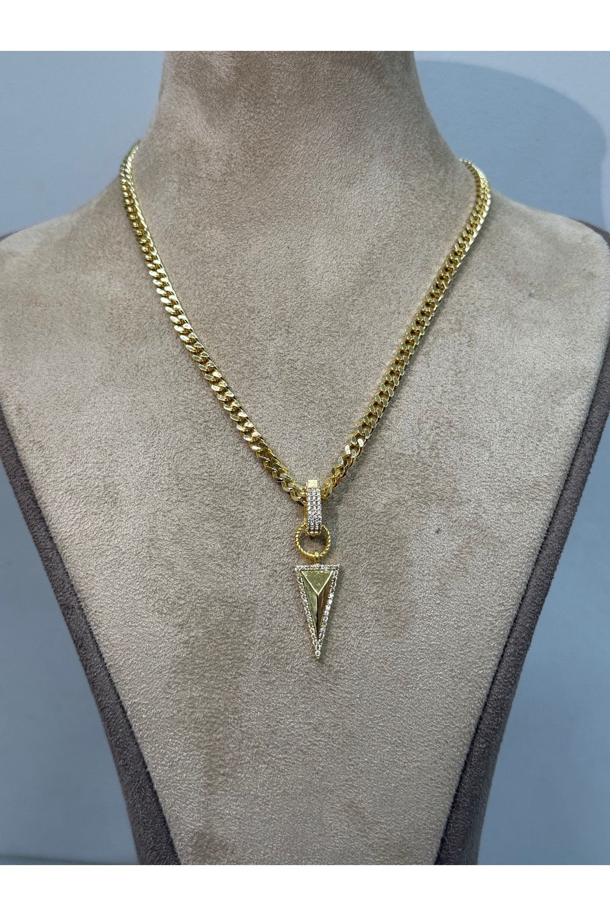 çelik takı Vip seri charm kolye 14k