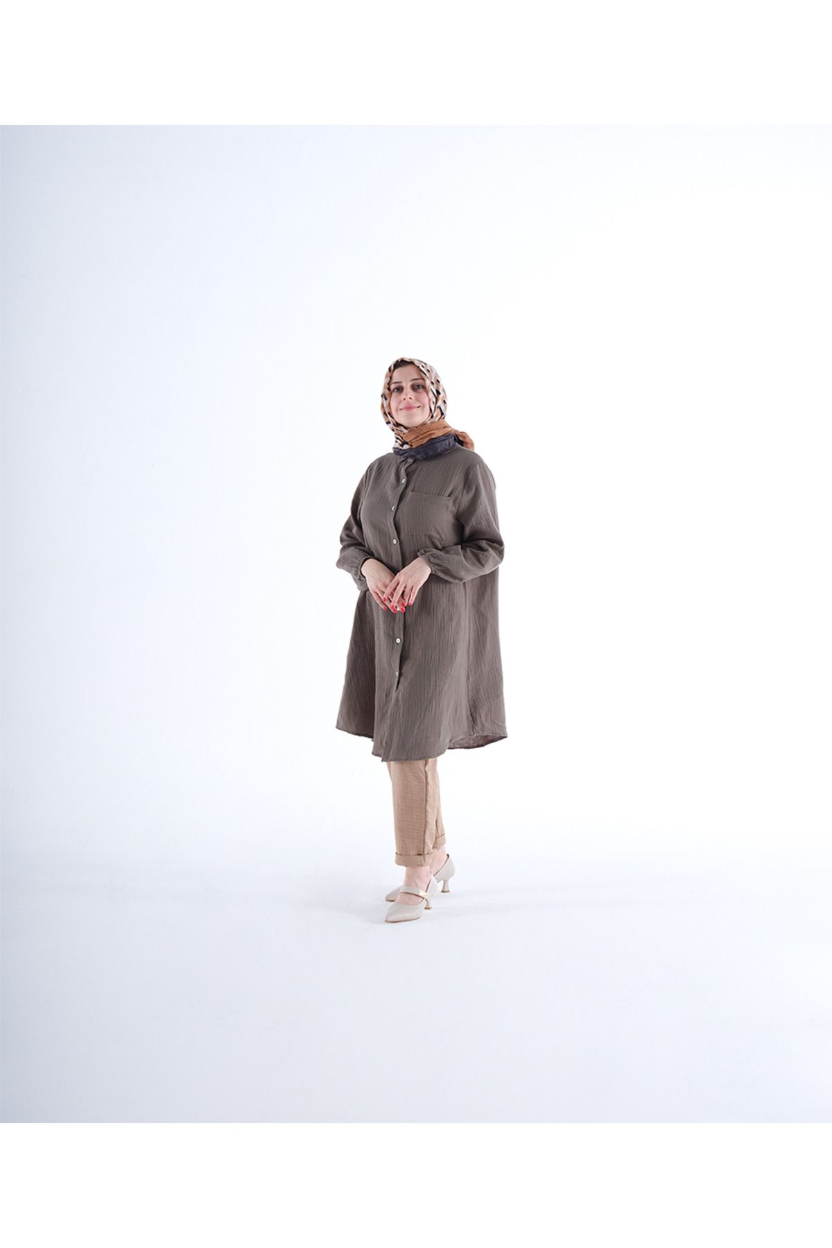 MODA Sofia Keten Duble Paça Pantolon