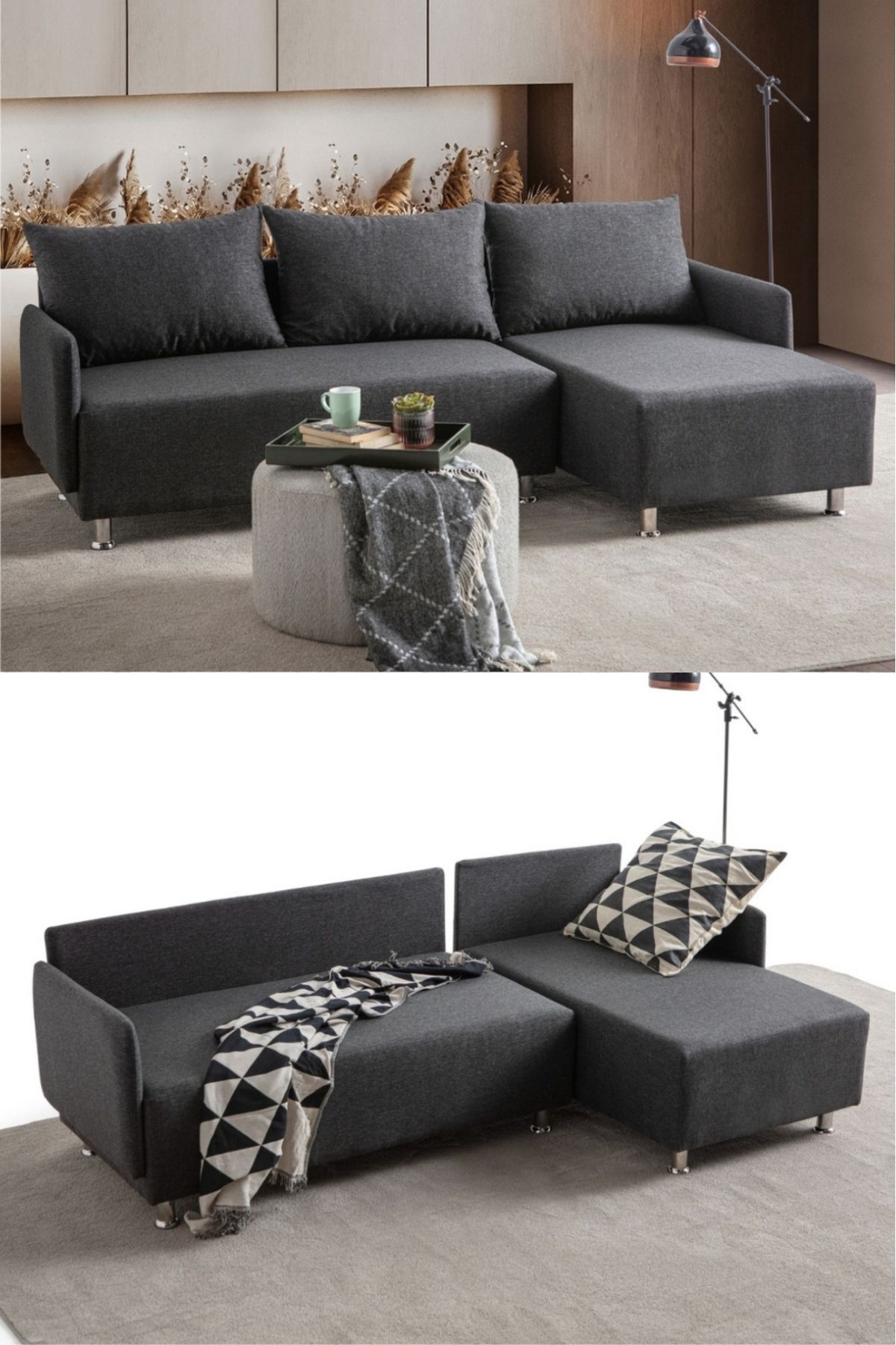 EDSY HOME Mondy Köşe Koltuk Takımı Antrasit