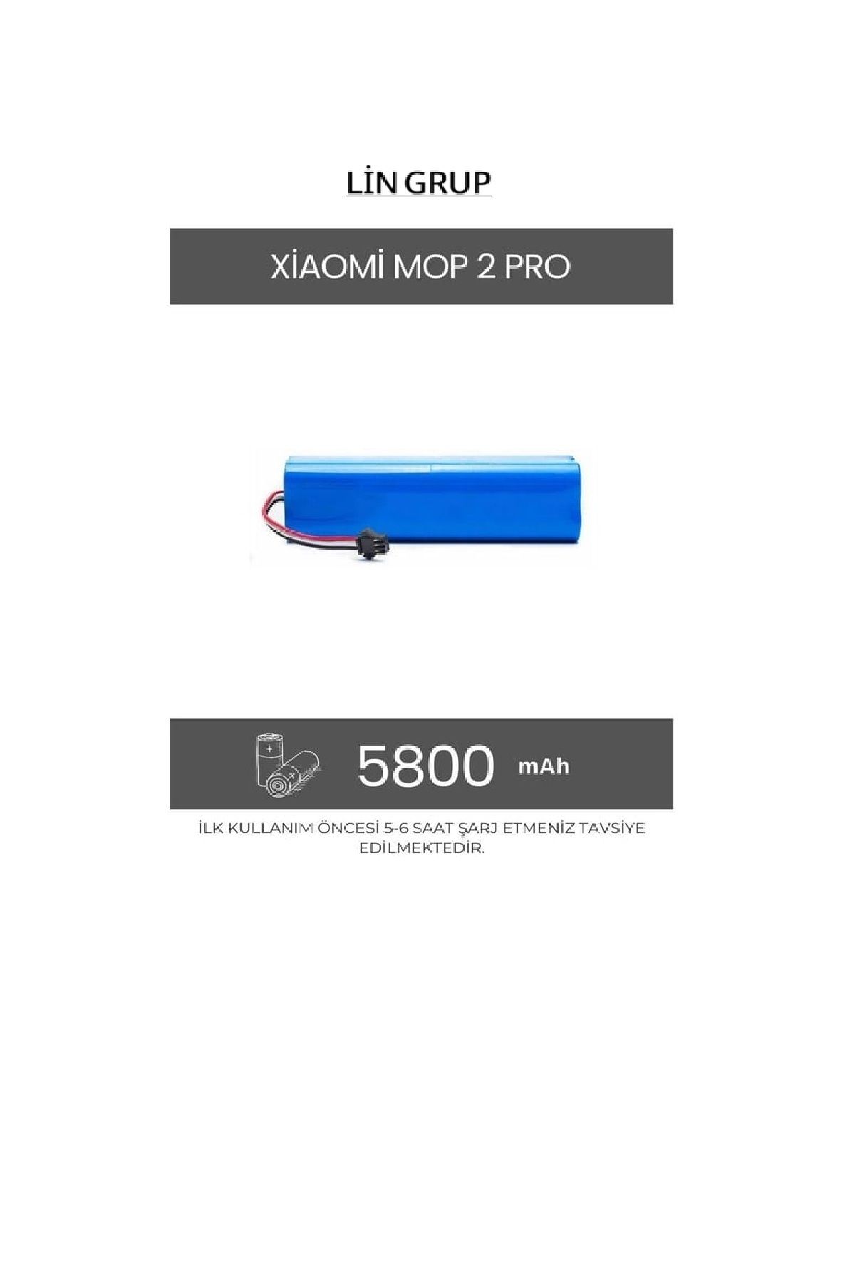 LİN GRUP Xiaomi Mop 2 Pro MJST1SHW modeli uyumlu Robot Süpürge Batarya Pil Yedek