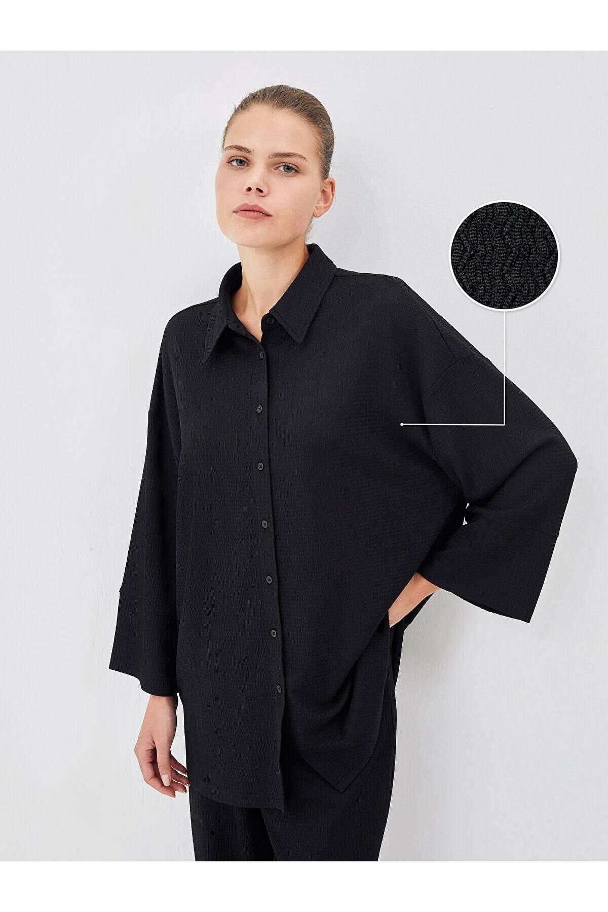 LC Waikiki LCW Modest Dokulu Oversize Kadın Gömlek Tunik (S5)