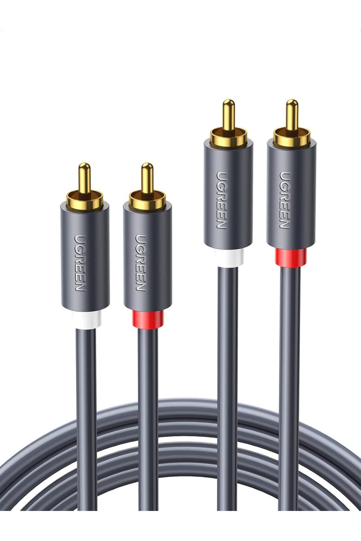DERİK KADROĞLU 2RCA to 2RCA Ses Kablosu, 1 Metre, Antrasit Yeni 1107872