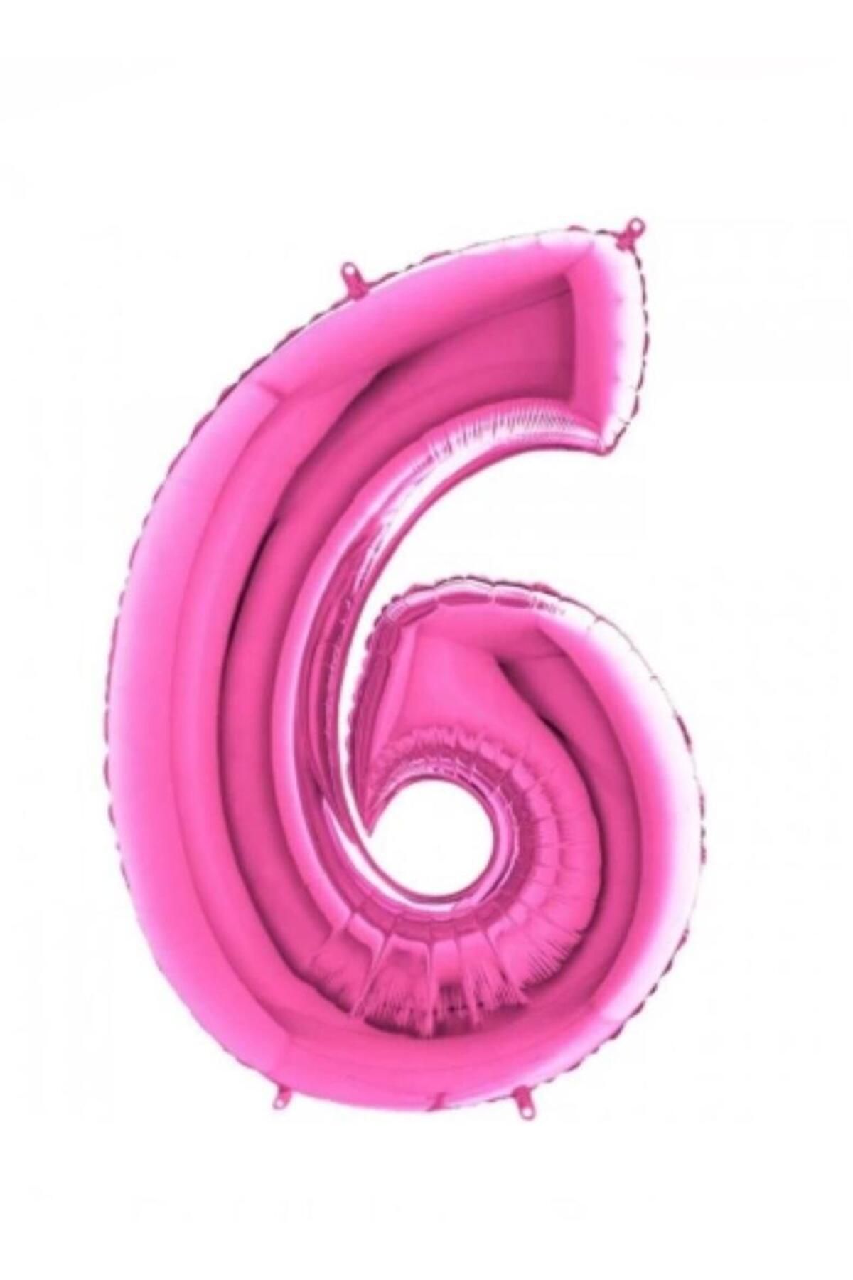 MİNAY 6 RAKAM FOLYO BALON KOYU PEMBE RENK 40" 100cm