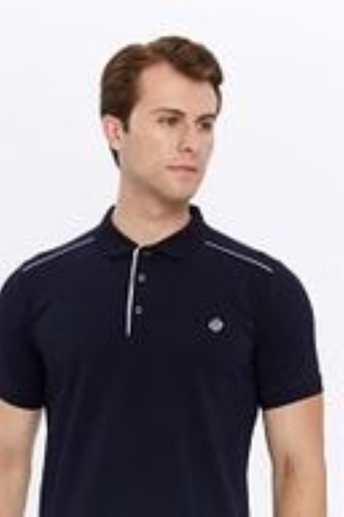 aynewmoda Polo yakalı uzun kollu çizgili polo tişört