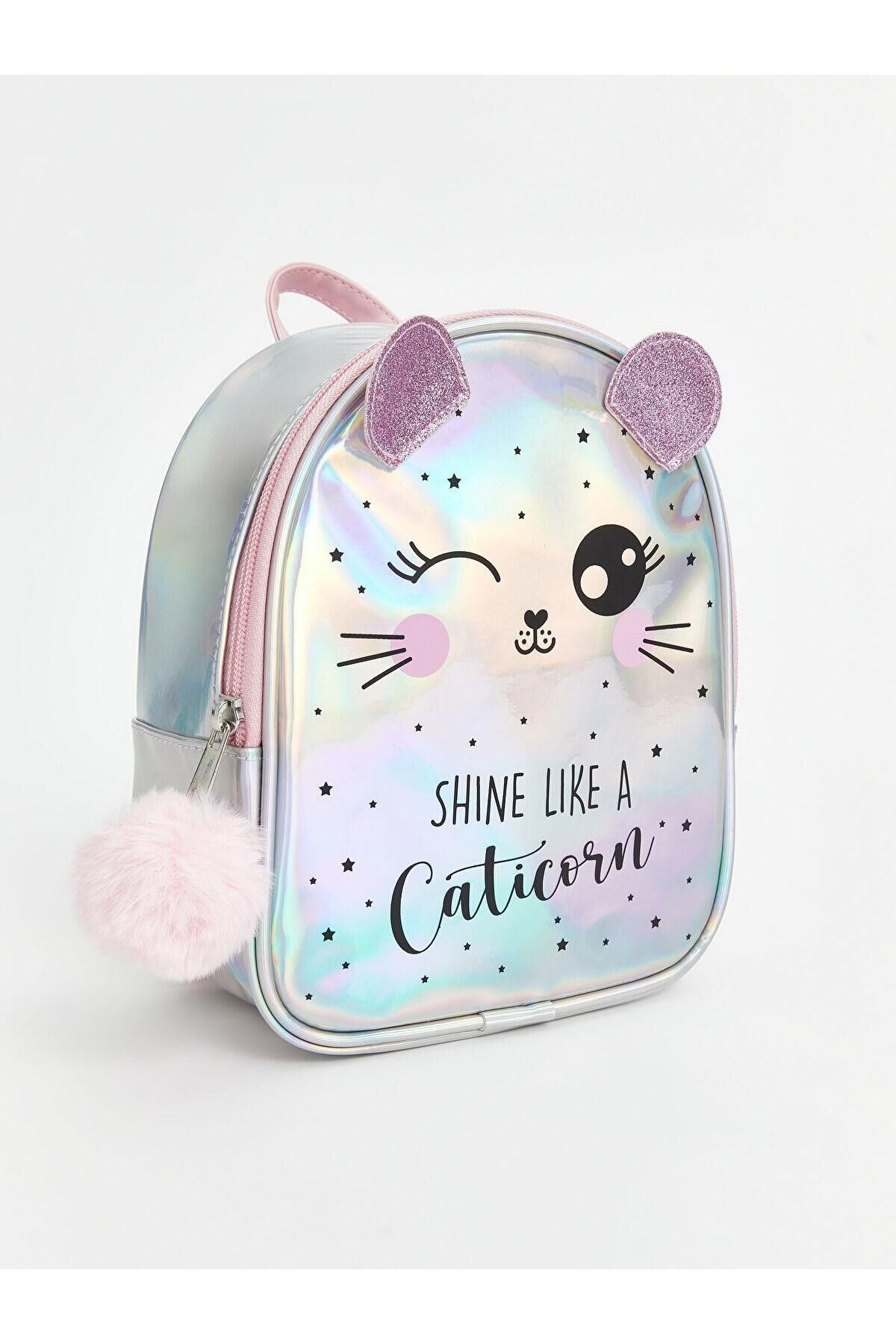 LC Waikiki LCW ACCESSORIES Kedi Baskılı Kız Çocuk Sırt Çantası (S5)
