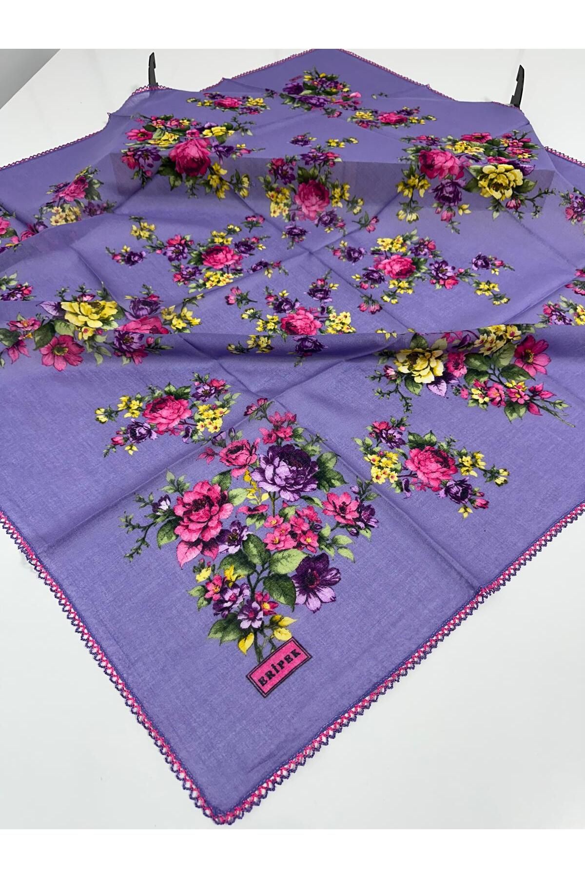 Eripek Oyalı Pamuk Tülbent- 05097 95 X 95 Leylak 17