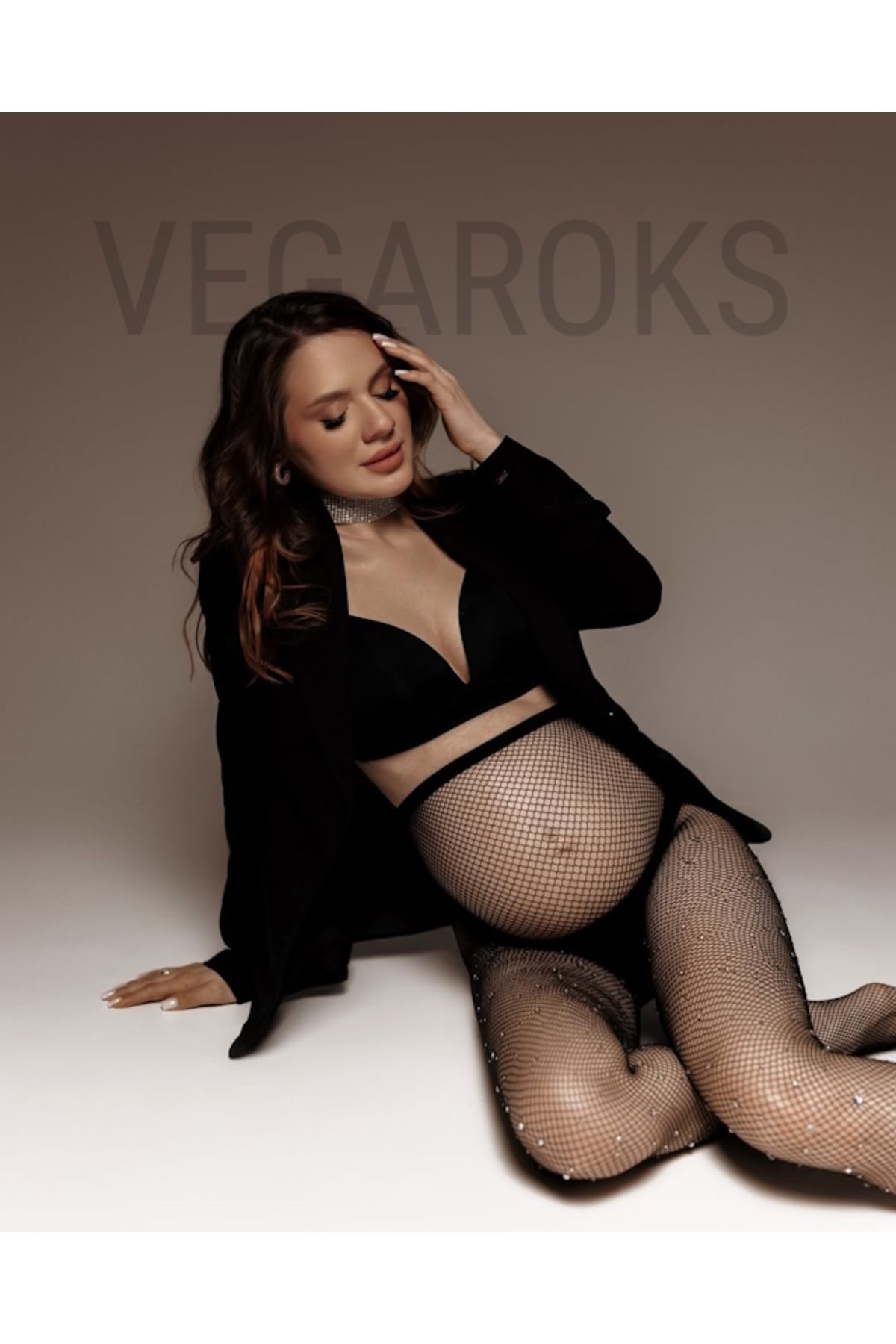 VEGAROKS-Pantyhose Pregnant Woman Glam Shiny Pantyhose 2