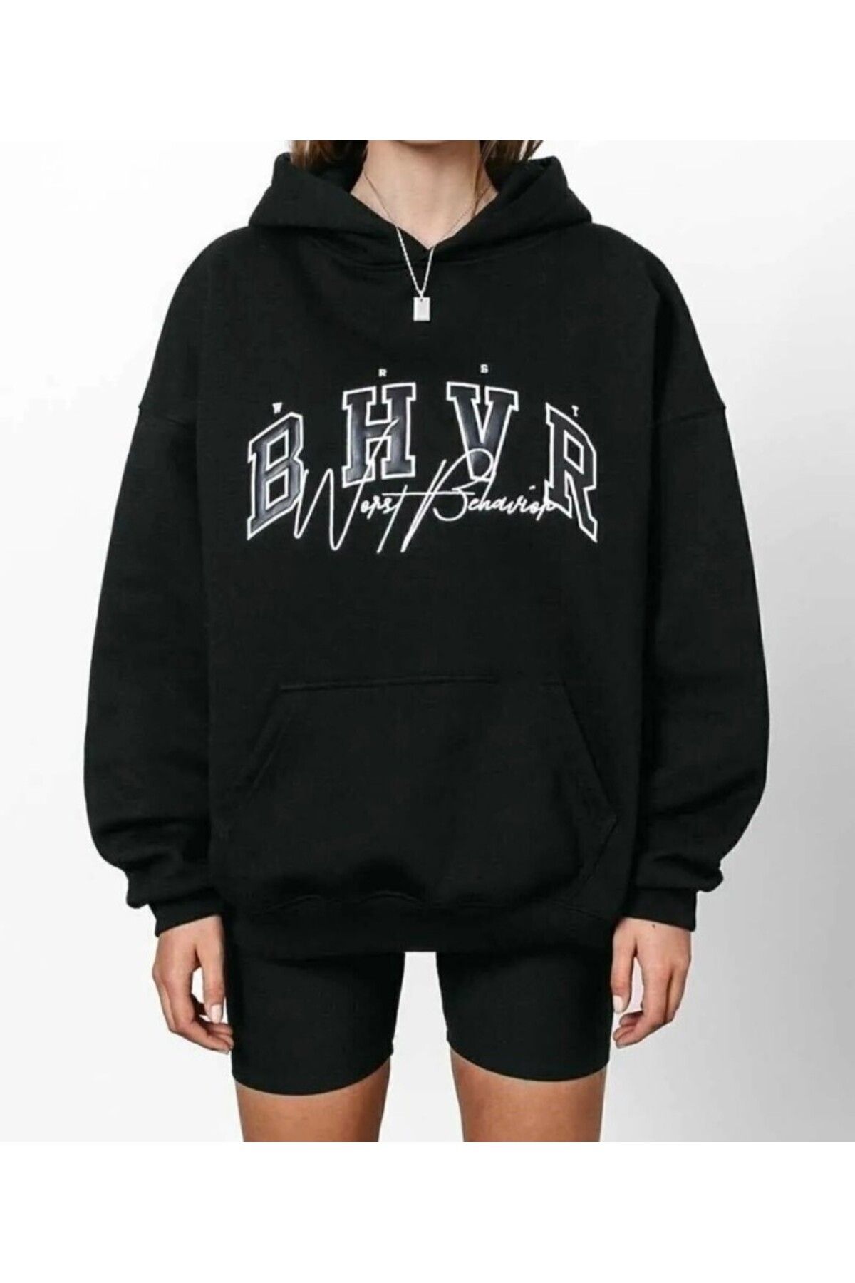 Stor BHVR Siyah Kapşonlu Sweat! 🖤 Street Tarzında Oversize Konfo