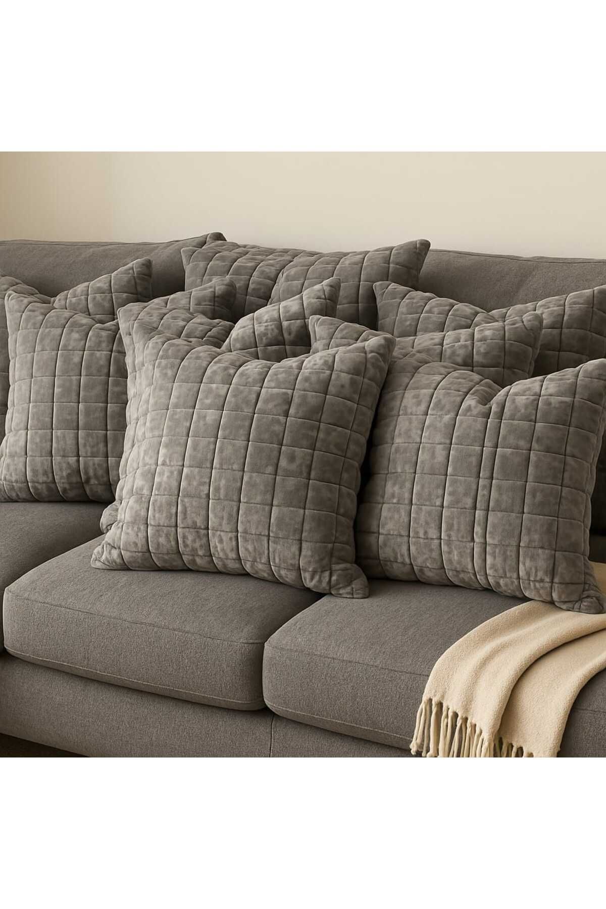 Madame Home Wellsoft gri kırlent kılıfı 50*50
