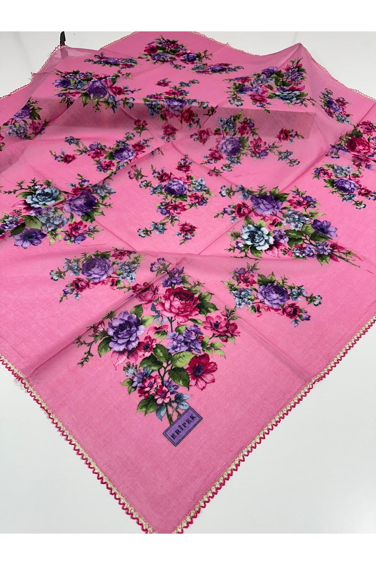 Eripek Oyalı Pamuk Tülbent- 05098 95 X 95 Açık Pembe 28