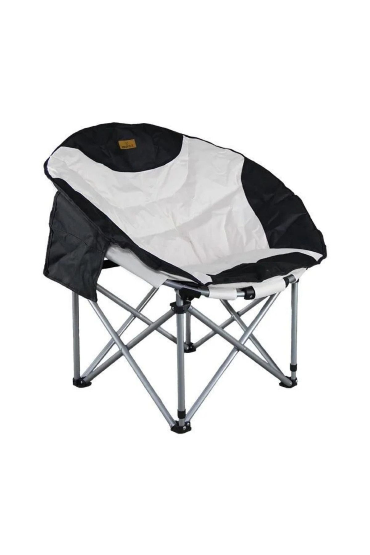 AtikCamp Katlanır Kamp Piknik Sandalyesi - Madfox Moonchair Deluxe - Siyah/Gri - 547212 - Taşıma Çantalı