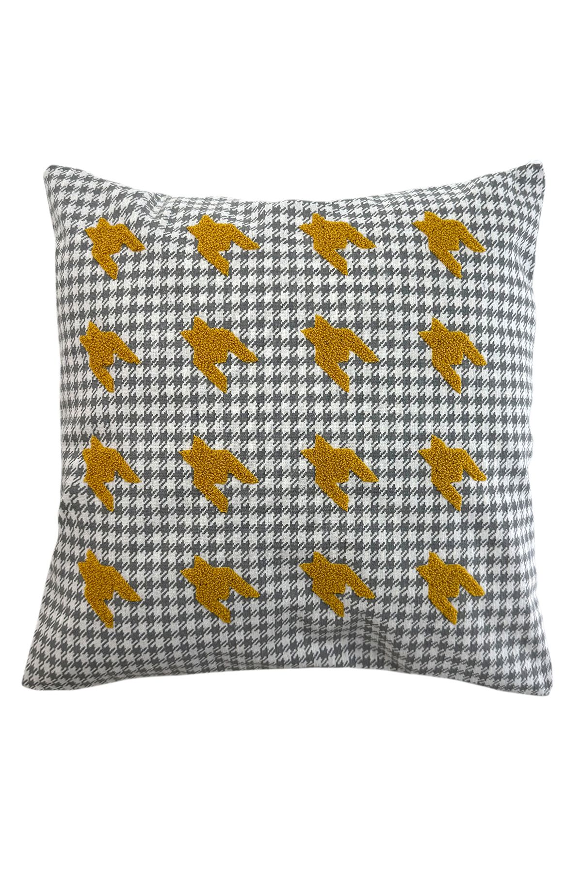Bally Home Özel Desenli Punch İşlemeli Kare Dekoratif Kırlent Kılıfı