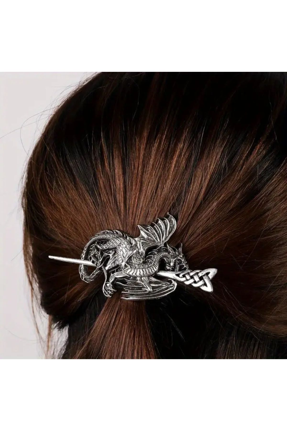 MİLALAZO Viking Uçan Ejderha Tokası Vintage Punk Kadınların Şık Kişilik Saç Çubuğu Fransız Tokası Retro Gotik