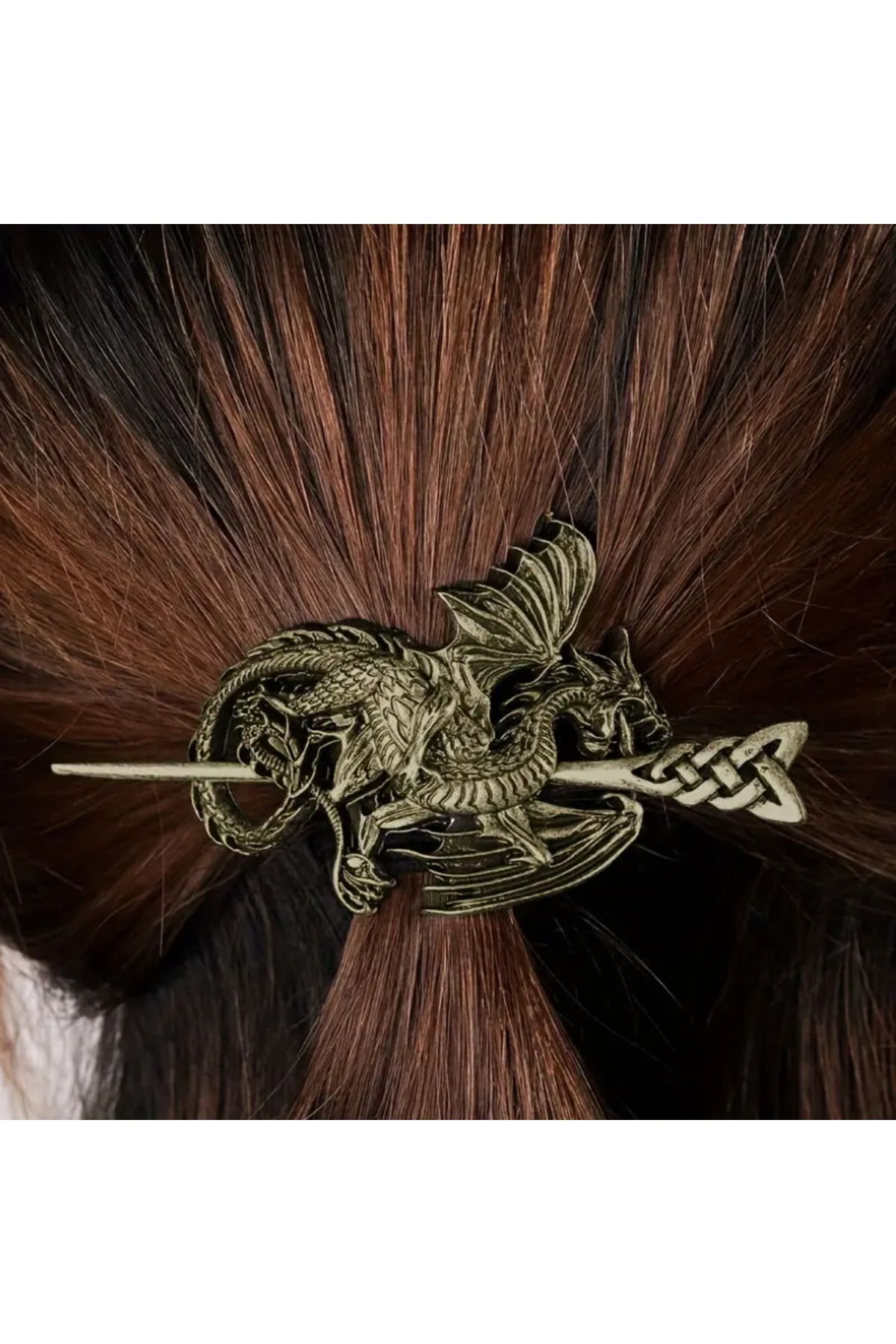 MİLALAZO Viking Uçan Ejderha Tokası Vintage Punk Kadınların Şık Kişilik Saç Çubuğu Fransız Tokası Retro Gotik
