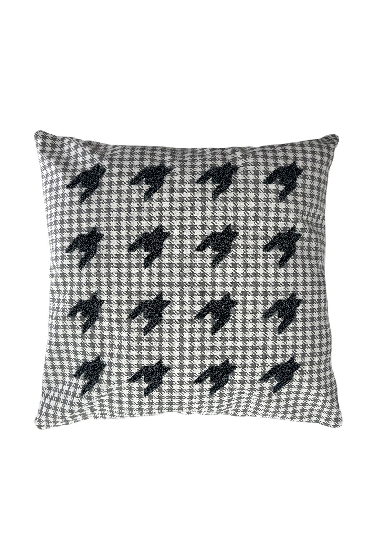 Bally Home Özel Desenli Punch İşlemeli Kare Dekoratif Kırlent Kılıfı