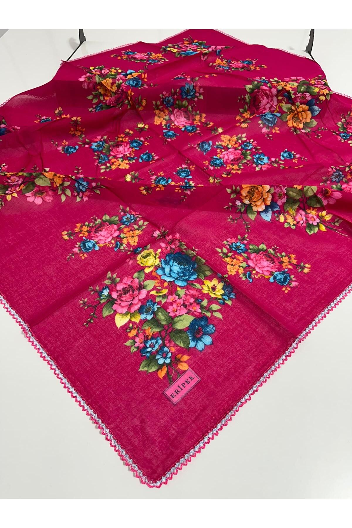 Eripek Oyalı Pamuk Tülbent- 05097 95 X 95 Fuşya 11