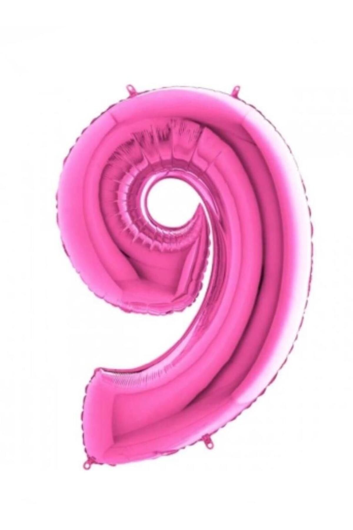MİNAY 9 RAKAM FOLYO BALON KOYU PEMBE RENK 40" 100cm