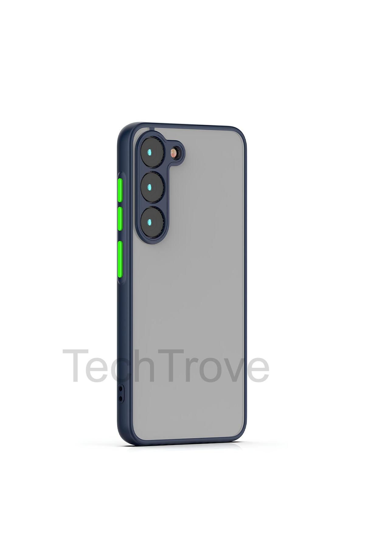 TechTrove Samsung Galaxy S23 Kılıf Buzlu Tasarım Kenarları Yumuşak Kamera Koruma Çıkıntılı Kapak