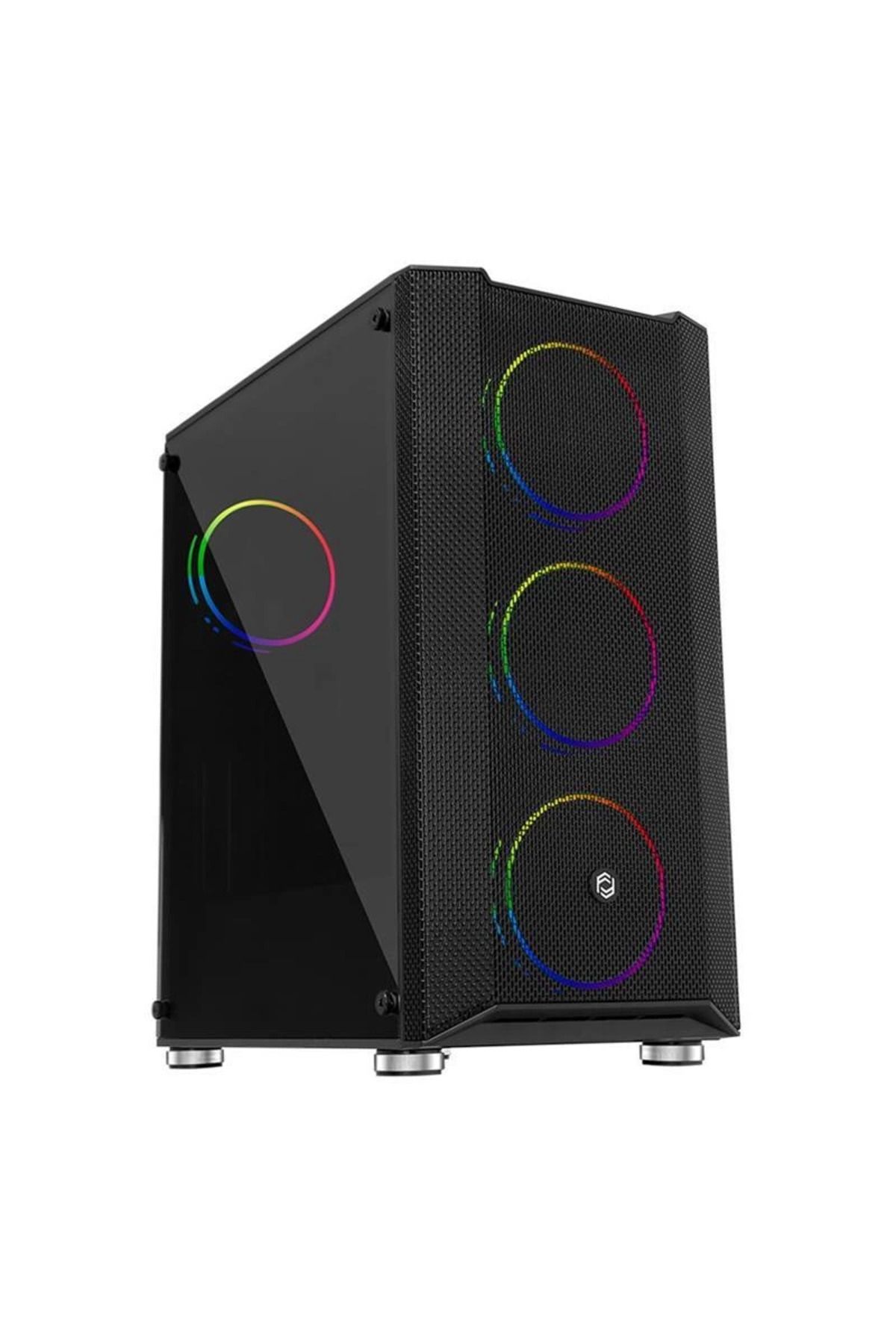 MELFSHOP FRISBY FC-9405G 650W 80+ 4X120MM DUAL RING RGB FAN USB 3.0 MİDİ TOWER SİYAH KASA
