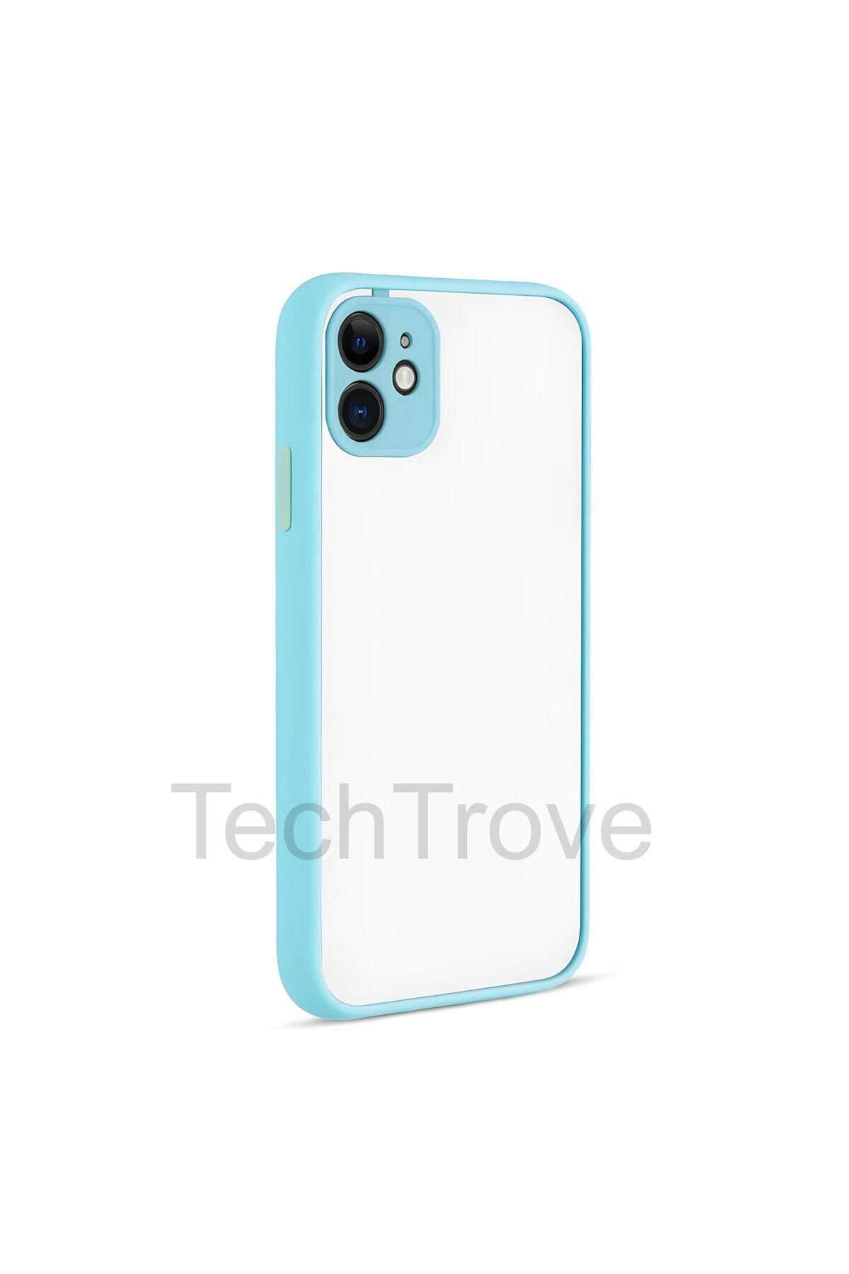TechTrove Apple iPhone 12 Kılıf Buzlu Tasarım Kenarları Yumuşak Kamera Koruma Çıkıntılı Kapak