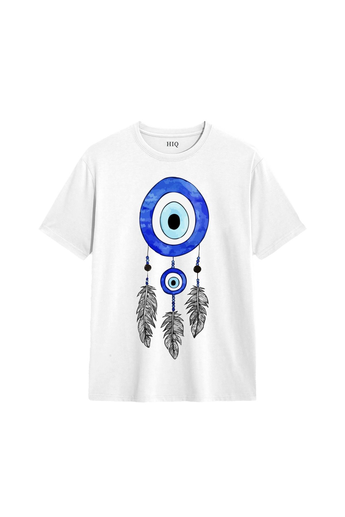 MODA Püsküllü Nazarlık Baskılı Oversize Tshirt