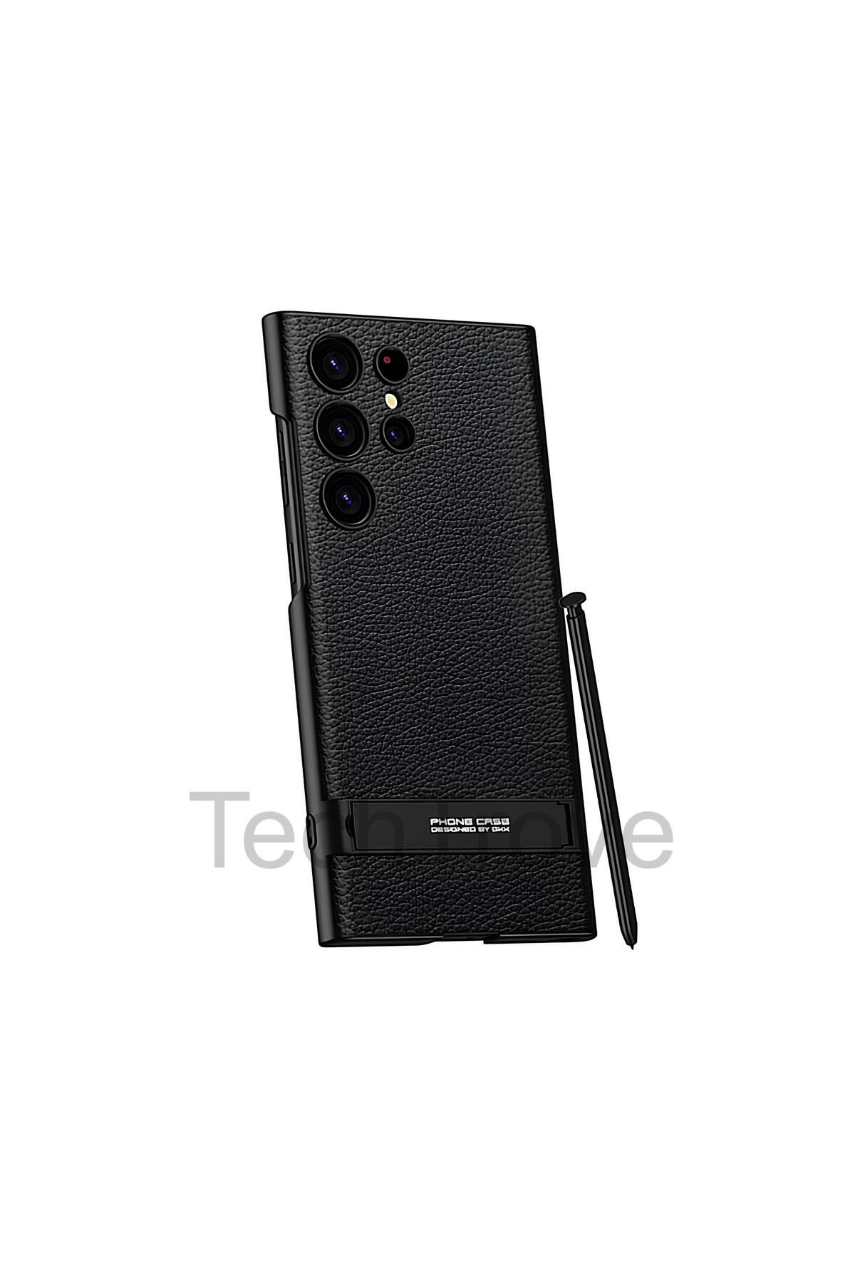 TechTrove Galaxy S24 Ultra Kılıf Kamera Korumalı Leather Dikey Standlı Ays Kapak