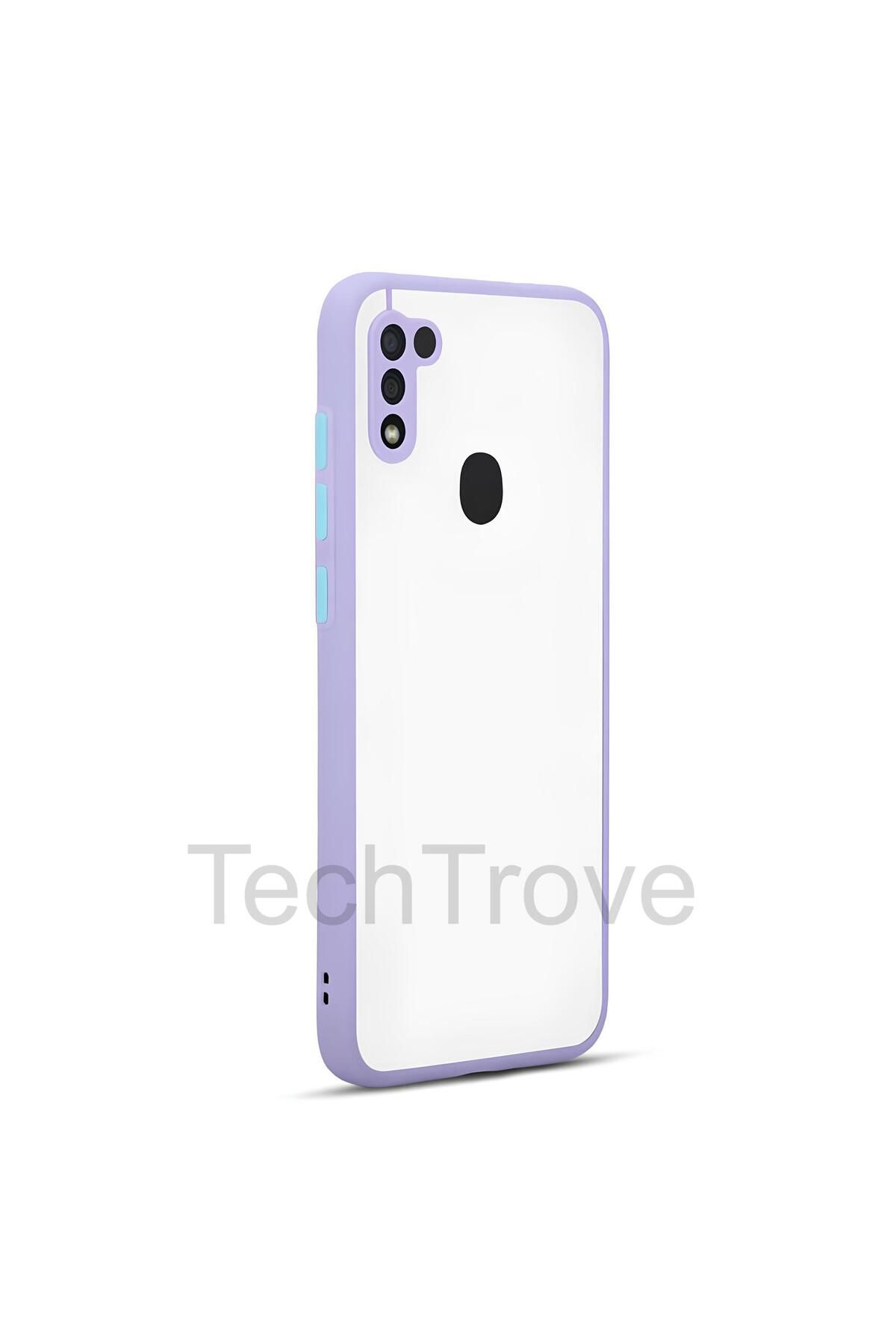 TechTrove Samsung Galaxy M11 Kılıf Buzlu Tasarım Kenarları Yumuşak Kamera Koruma Çıkıntılı Kapak
