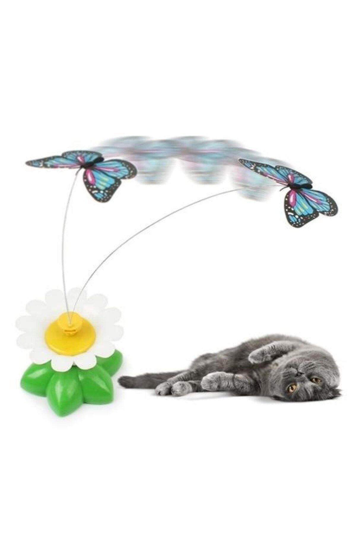 KfksStore Hareketli Dönen Kelebek - Kedi Oyuncağı ( Pille Çalışır)