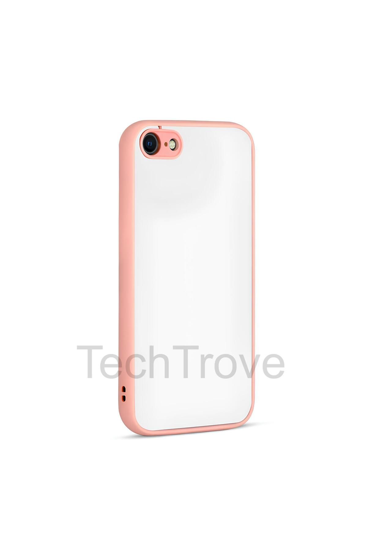 TechTrove Apple iPhone SE 2020 Kılıf Buzlu Tasarım Kenarları Yumuşak Kamera Koruma Çıkıntılı Kapak