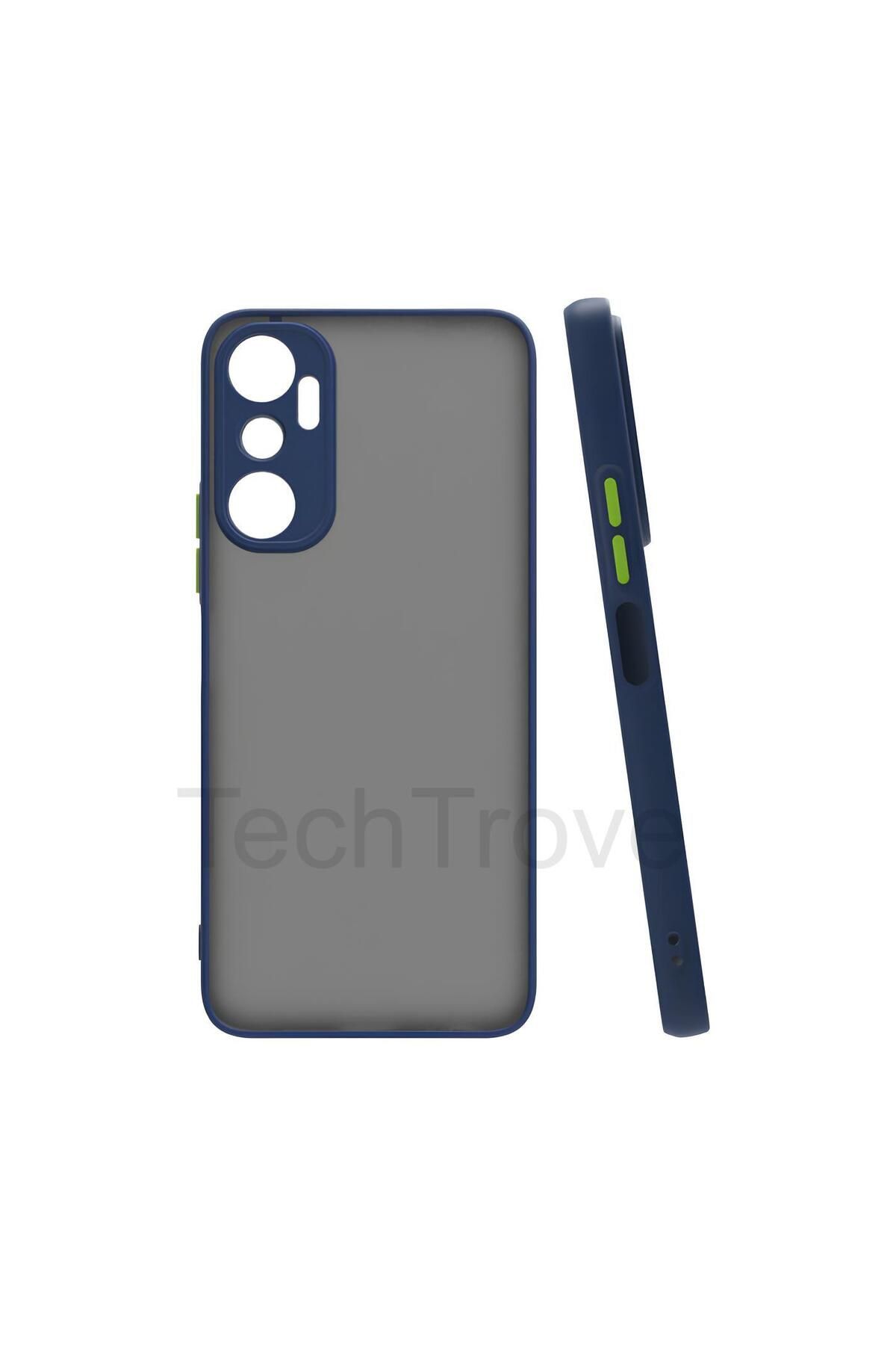 TechTrove İnfinix Hot 20 Kılıf Buzlu Tasarım Kenarları Yumuşak Kamera Koruma Çıkıntılı Kapak