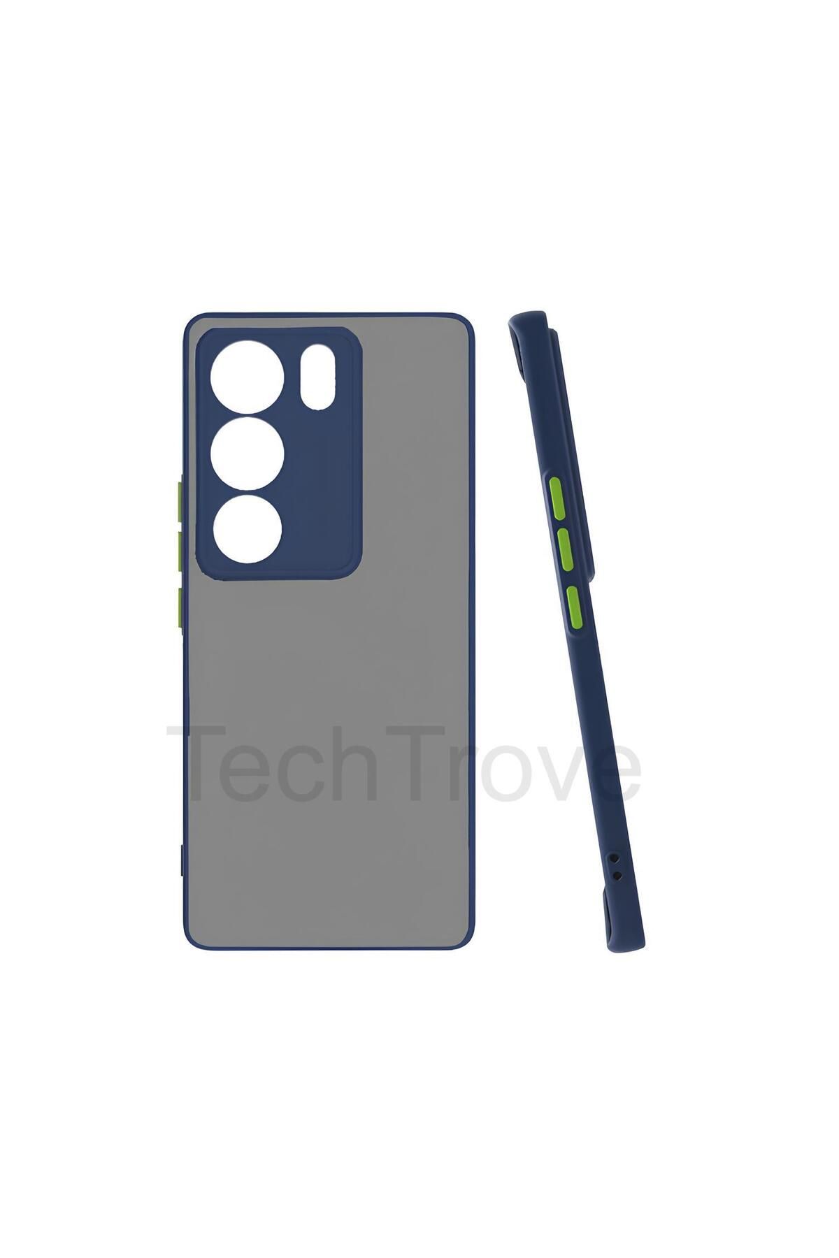 TechTrove Vivo V29 5G Kılıf Buzlu Tasarım Kenarları Yumuşak Kamera Koruma Çıkıntılı Kapak