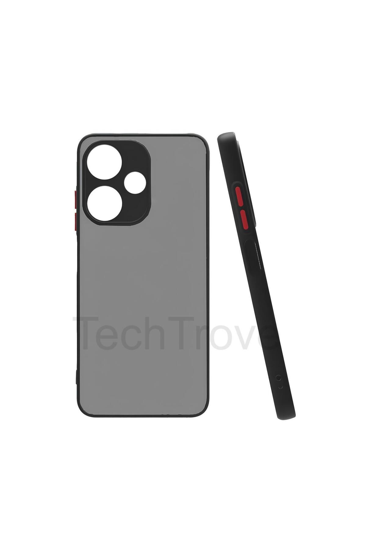 TechTrove İnfinix Hot 30 Kılıf Buzlu Tasarım Kenarları Yumuşak Kamera Koruma Çıkıntılı Kapak
